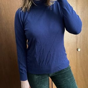Blue Turtleneck Sweater